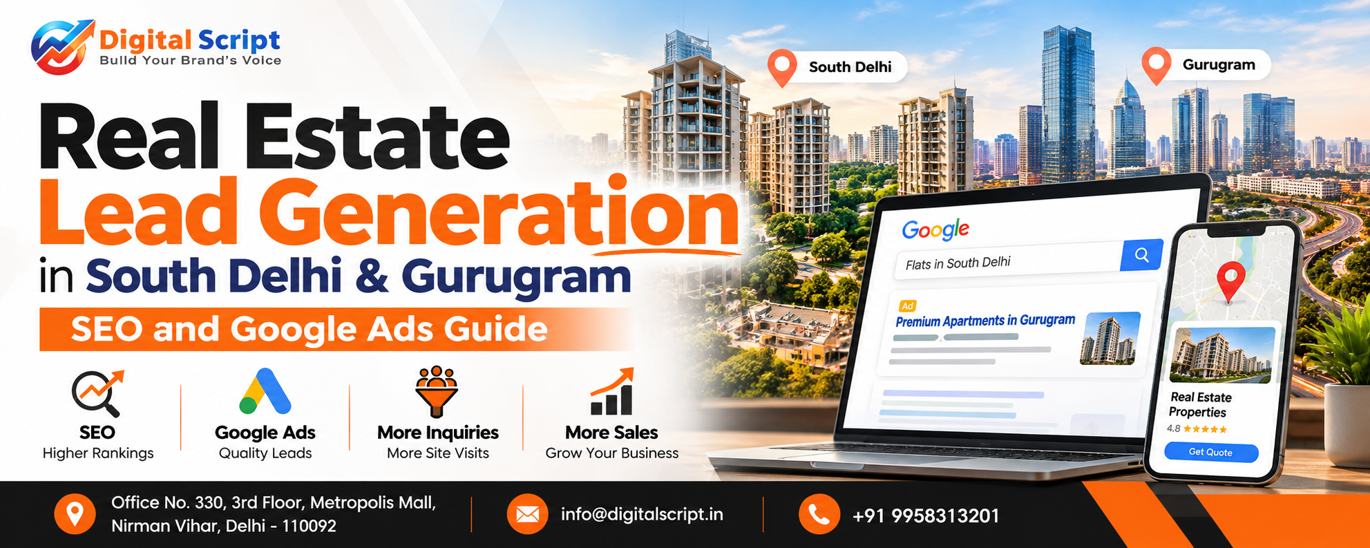 Real Estate Lead Generation in South Delhi & Gurugram: SEO and Google Ads Guide